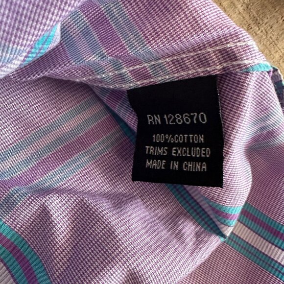 Cowgirl Hardware Womens Purple Plaid Long-Sleeve Western Shirt Size M - Picture 6 of 8